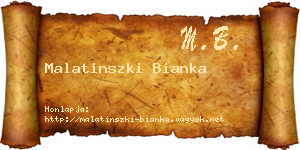 Malatinszki Bianka névjegykártya