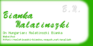 bianka malatinszki business card
